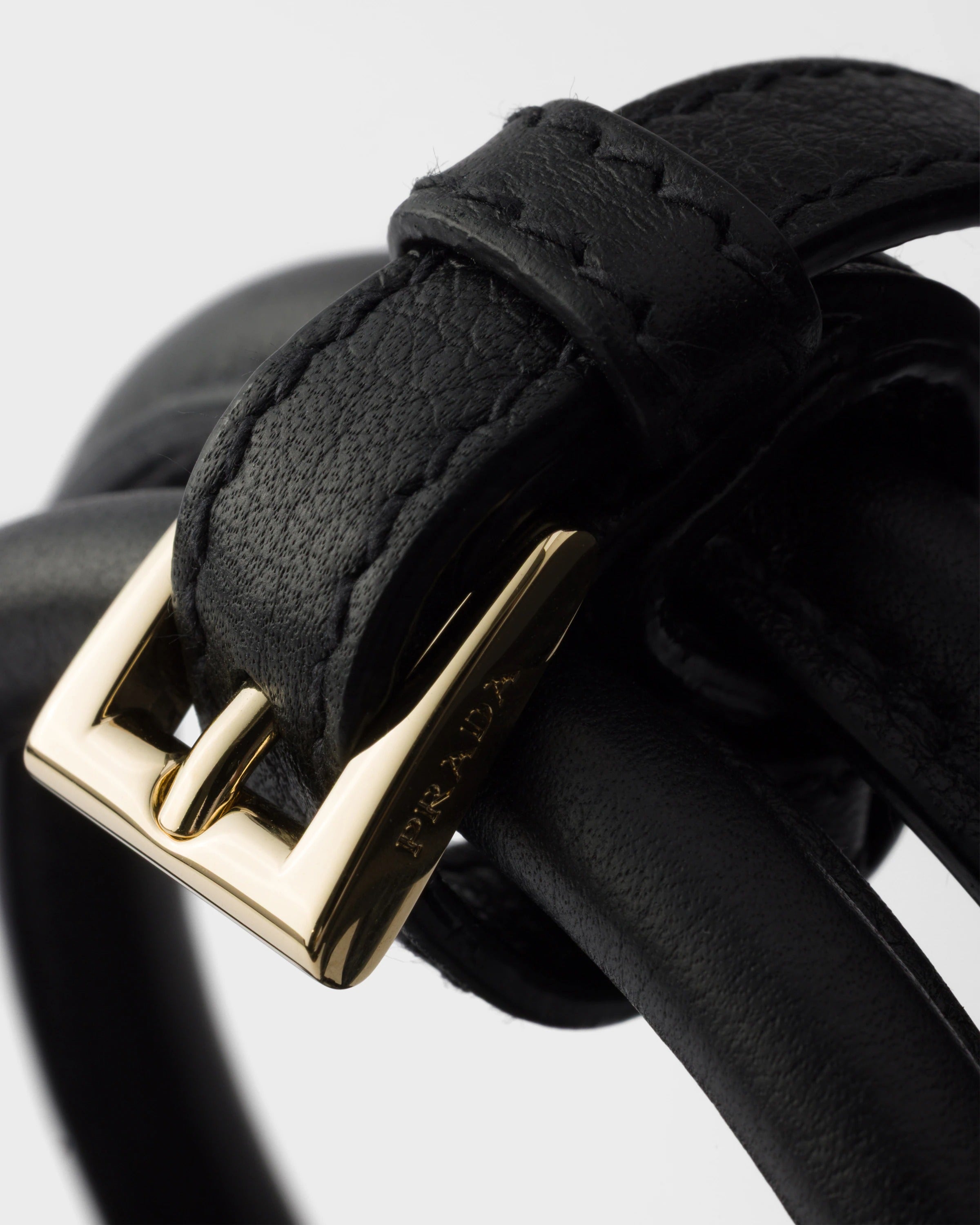Buckle Small Leather Bag with Belt-PRADA-Verso