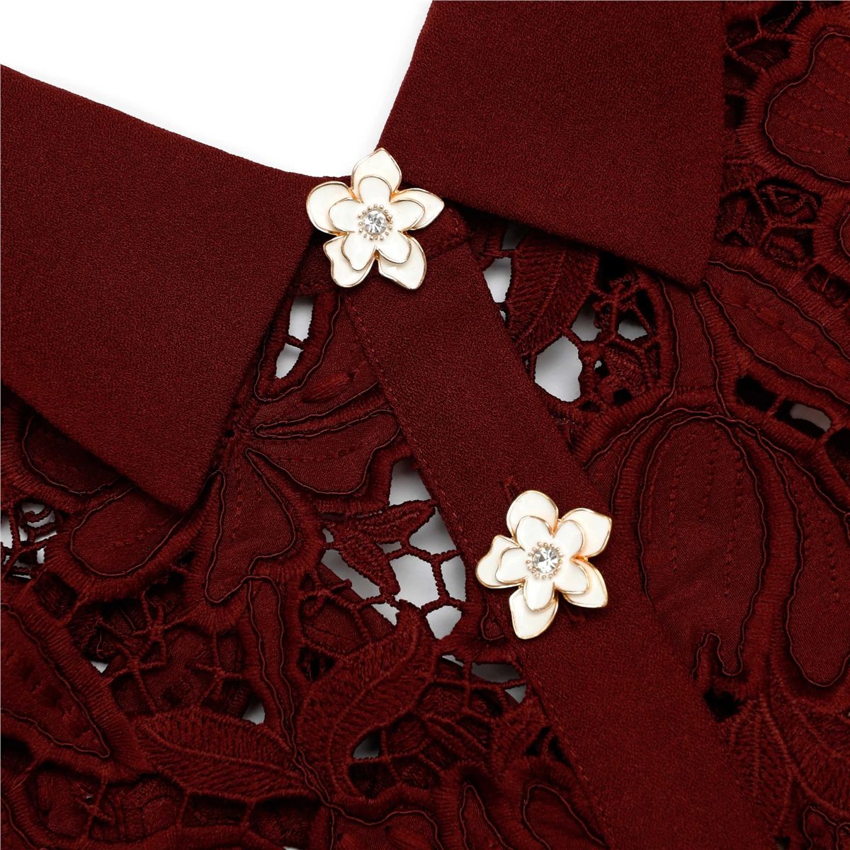 Burgundy Lace Mini Dress-SELF-PORTRAIT-Verso