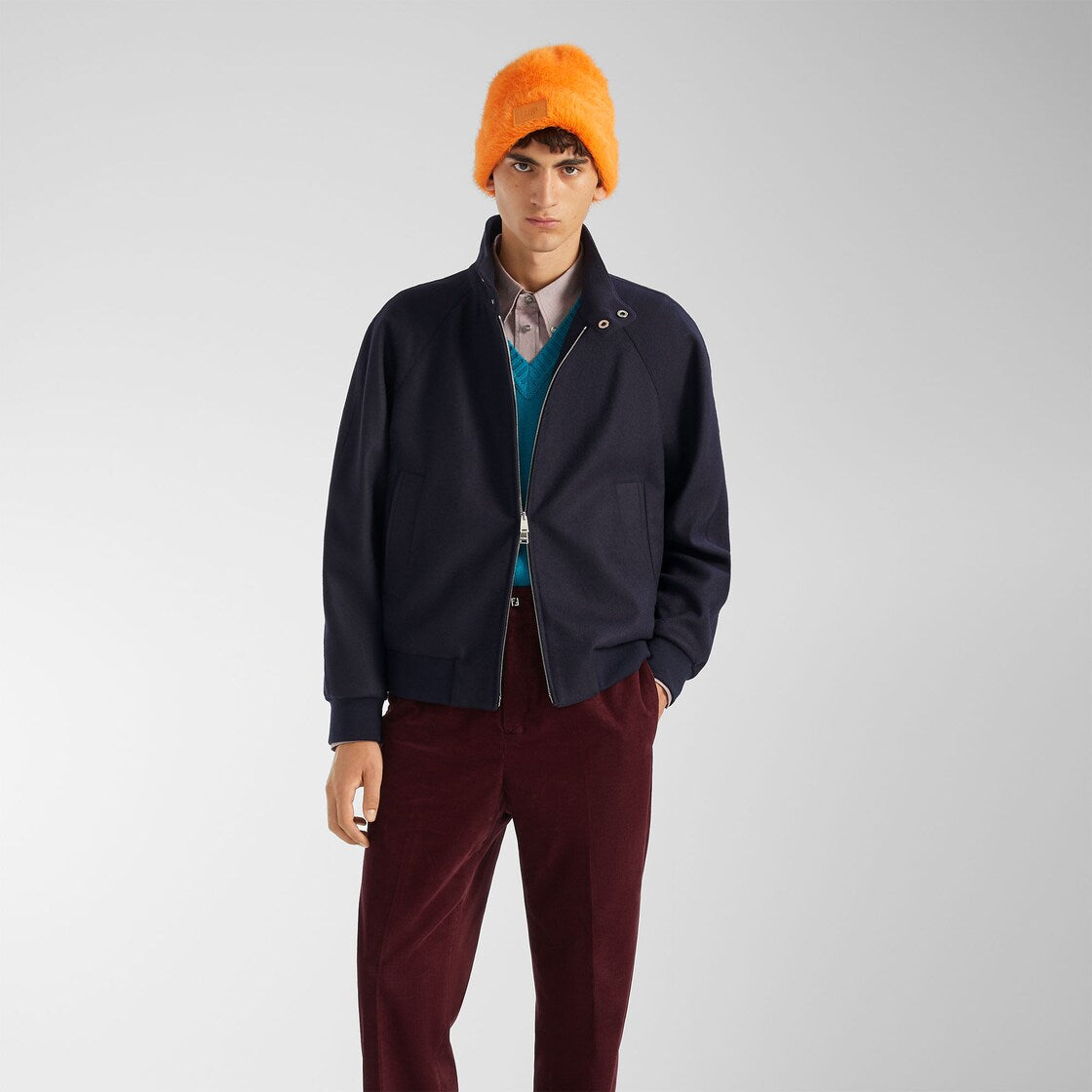 Burgundy Velvet Trousers-FENDI-Verso