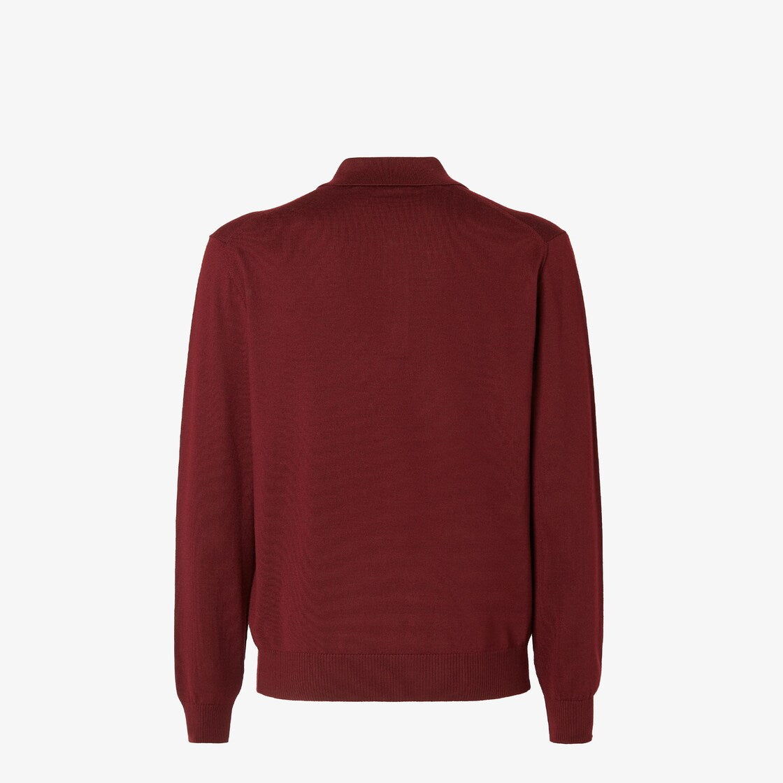Burgundy wool polo shirt-FENDI-Verso