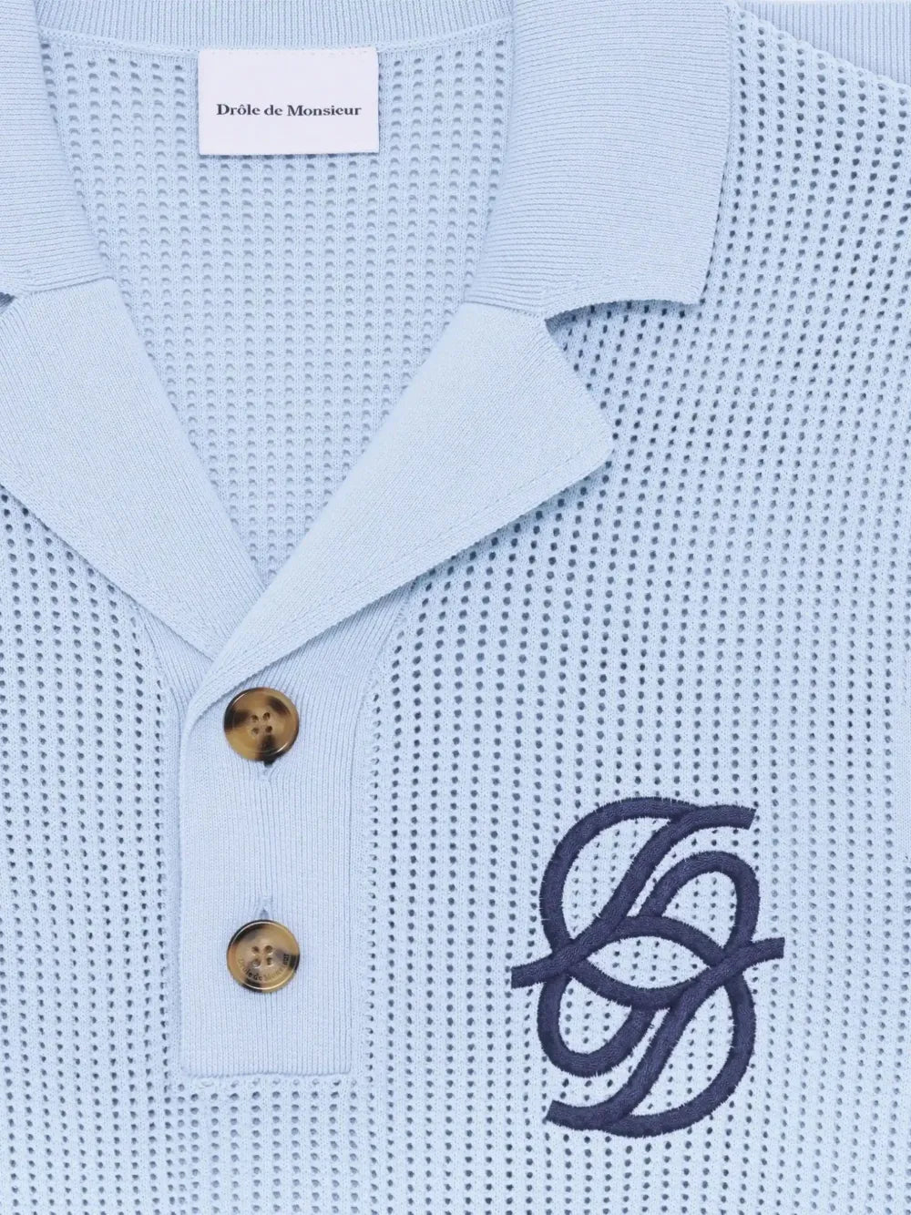 Button embroidered polo shirt-DRÔLE DE MONSIEUR-Verso