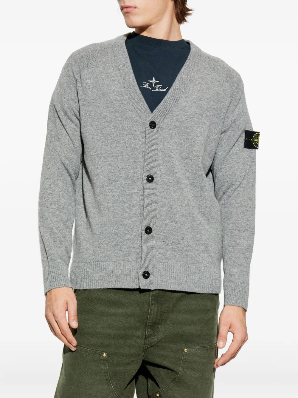 Button-fastening Cardigan-STONE ISLAND-Verso