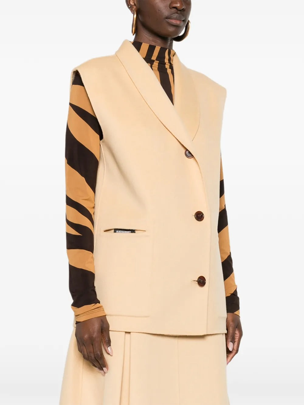 Button-fastening Waistcoat-ALICIA AUDREY-Verso