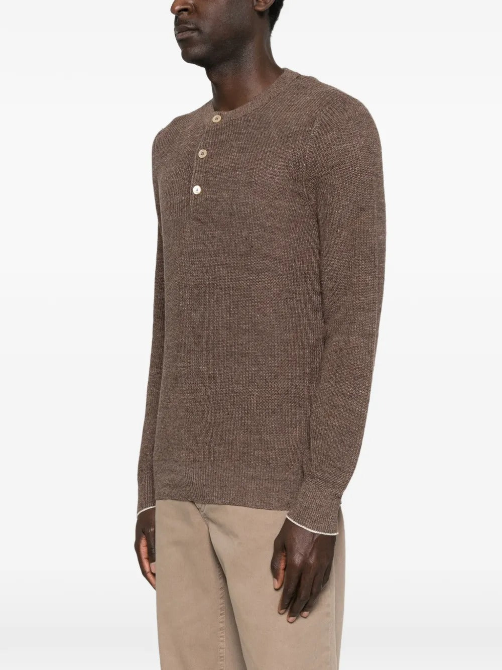 Button-placket sweater-BRUNELLO CUCINELLI-Verso