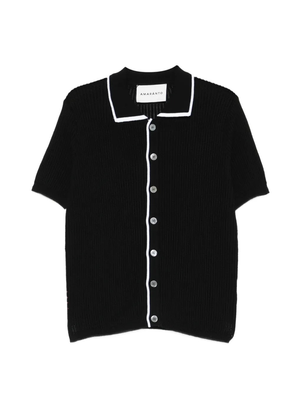 Button-Up Contrast-Trim Shirt-AMARÁNTO-308959-M-Verso