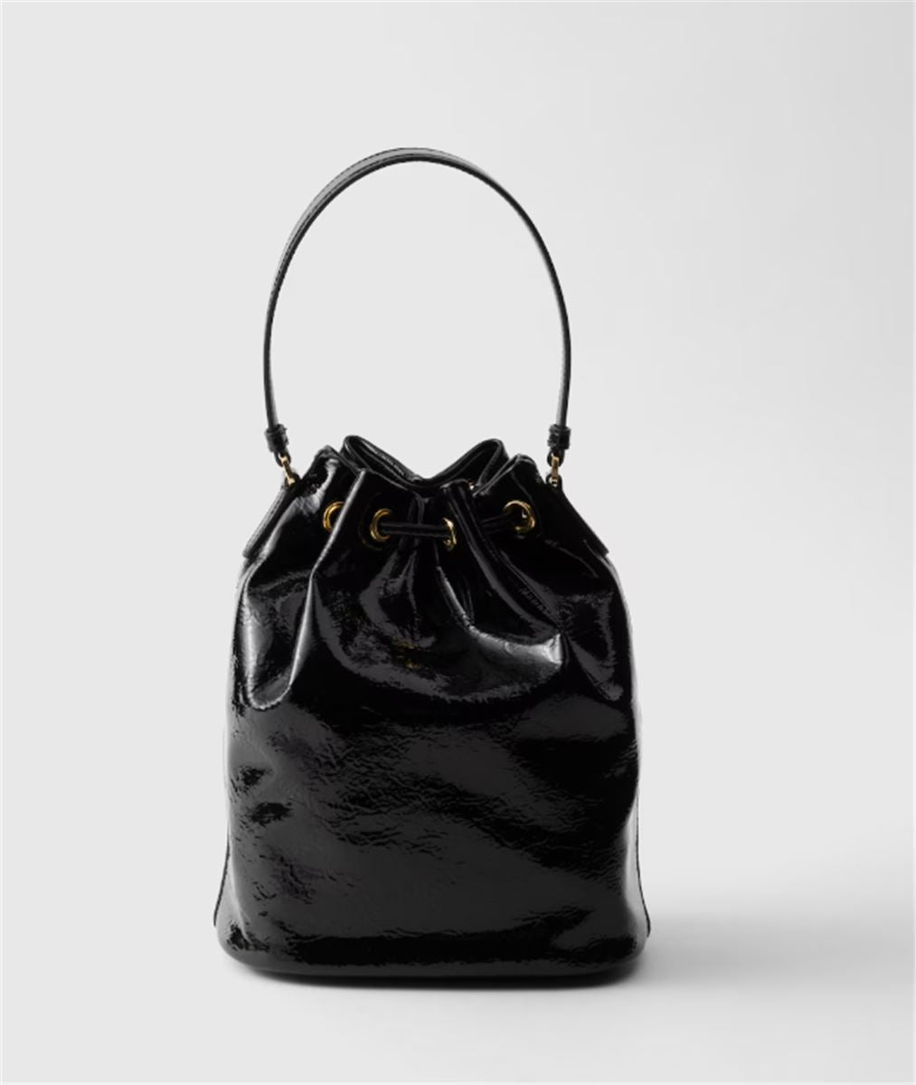 DUET NAPLAK PATENT LEATHER BUCKET BAG -  PRADA -  Verso