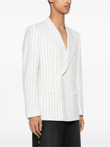 PINSTRIPED DOUBLE-BREASTED BLAZER