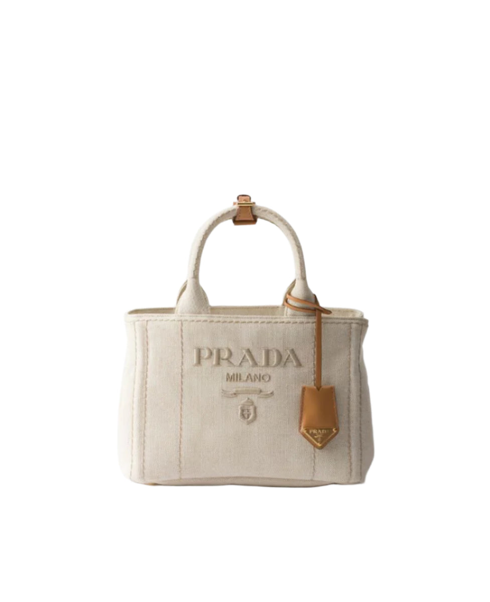SMALL LINEN BLEND HANDBAG -  PRADA -  Verso