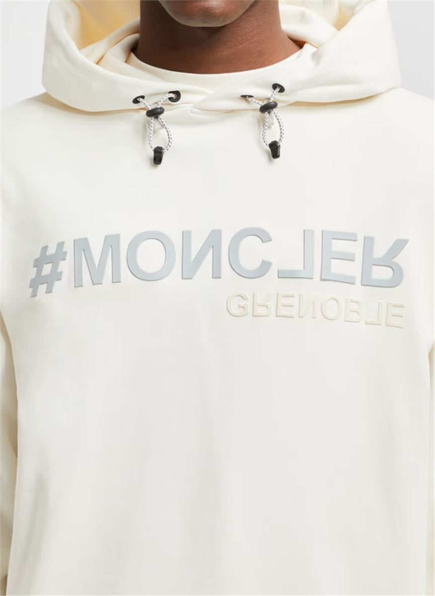 MIRRORED LOGO COTTON HOODIE - MONCLER - Verso
