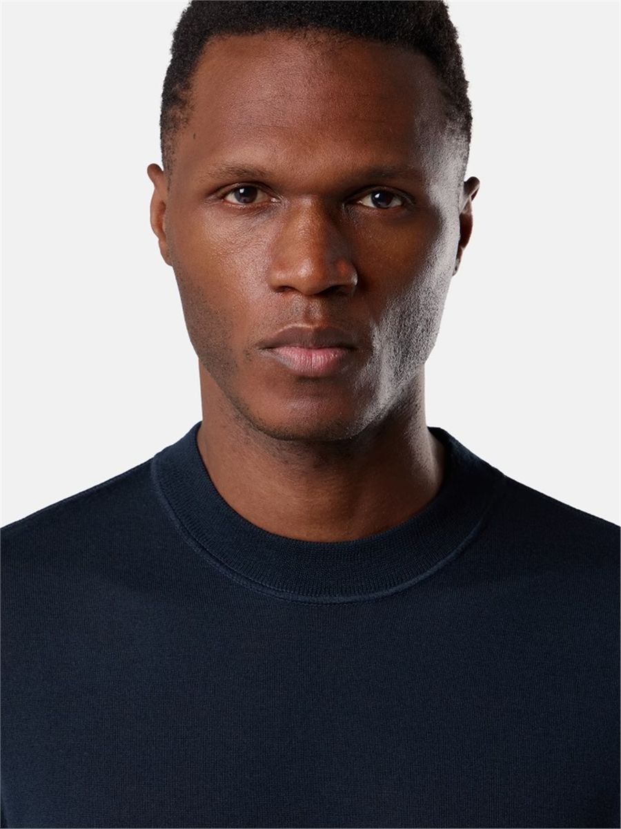 Regular-fit crewneck jumper with ribbed trims