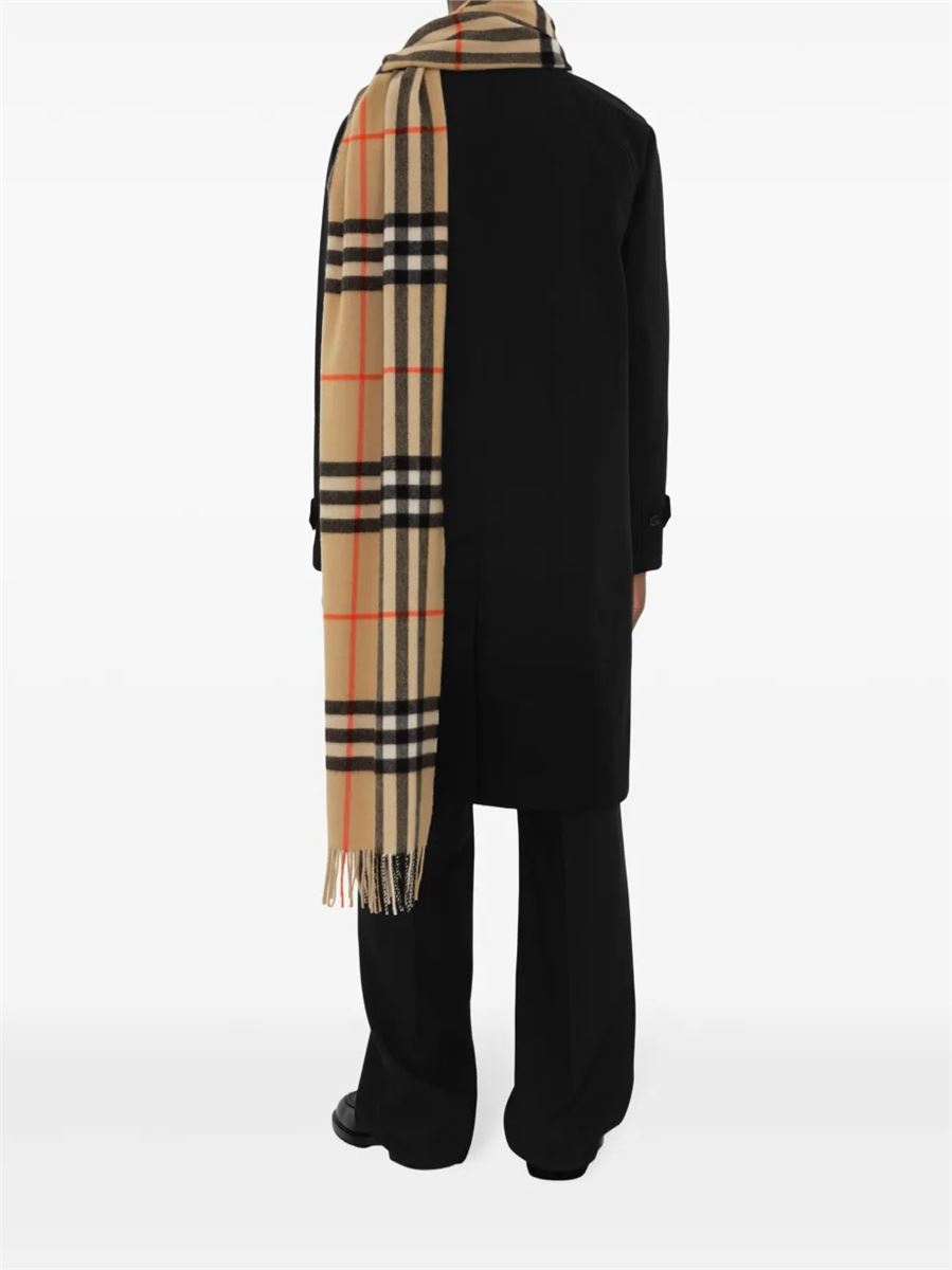 Wide check cashmere scarf-BURBERRY-Verso