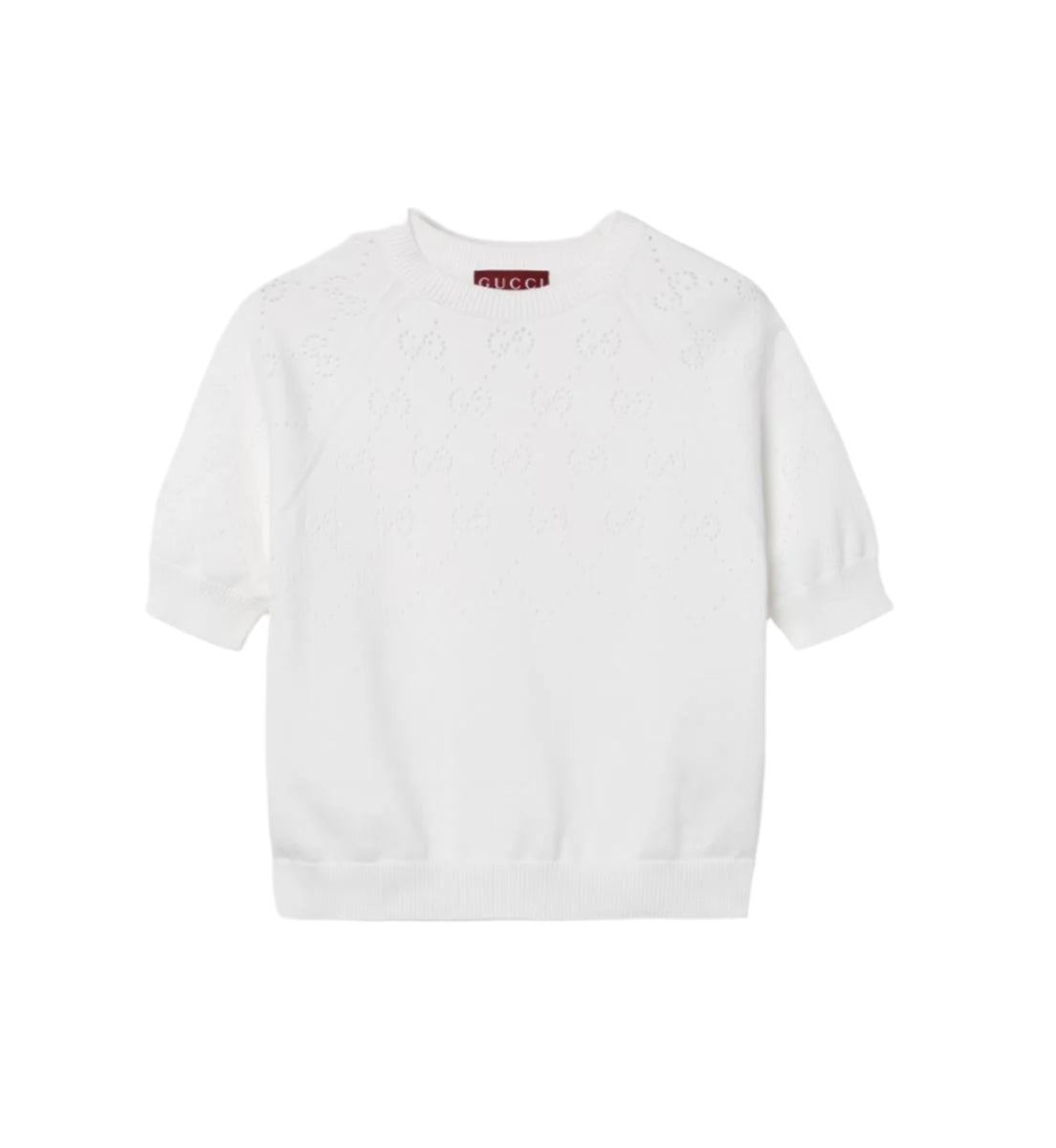 COTTON CREWNECK TOP - GUCCI - Verso