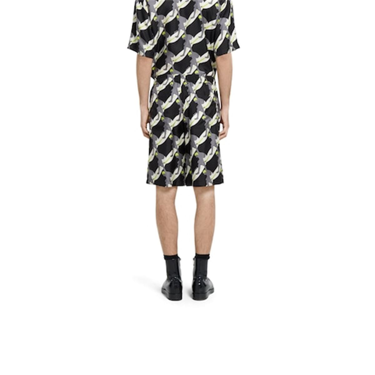PRINTED SILK TWILL SHORTS - GUCCI - Verso