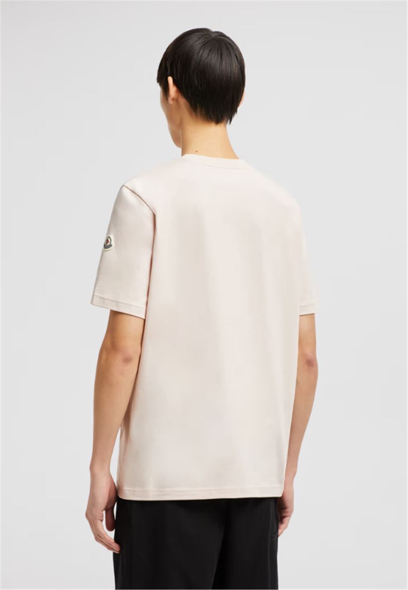 EMBROIDERED VARSITY LOGO COTTON T-SHIRT - MONCLER - Verso