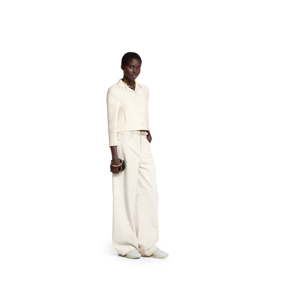 GG WOOL SILK CRÊPE JACQUARD JACKET - GUCCI - Verso