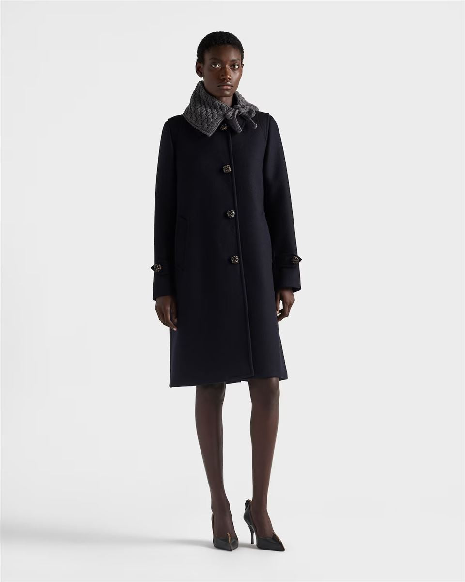 Single-breasted double loden coat
