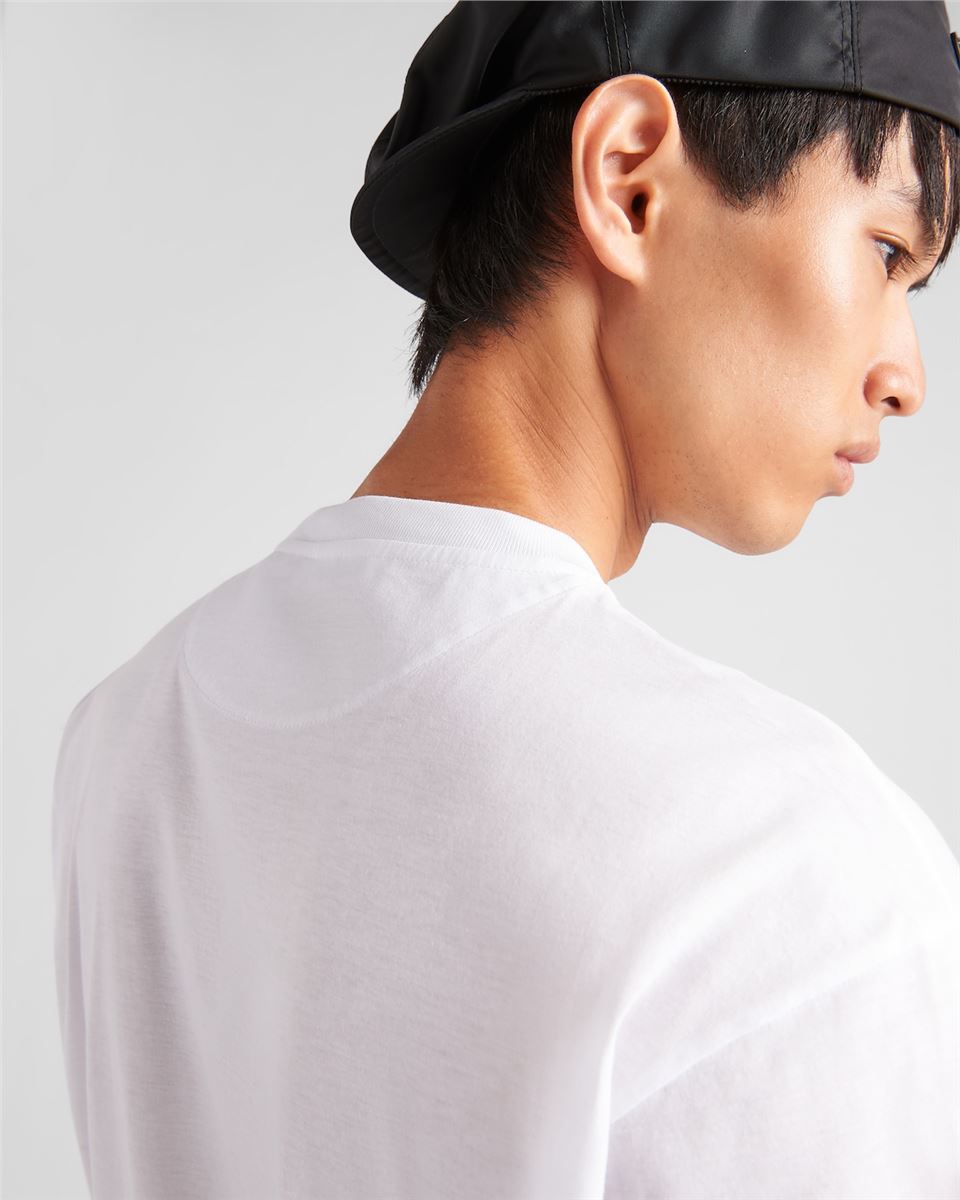 RE-NYLON AND JERSEY T-SHIRT