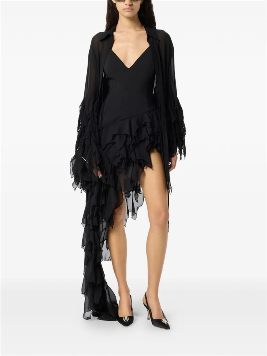 Cady Ruffled Mini Dress-BLUMARINE-Verso
