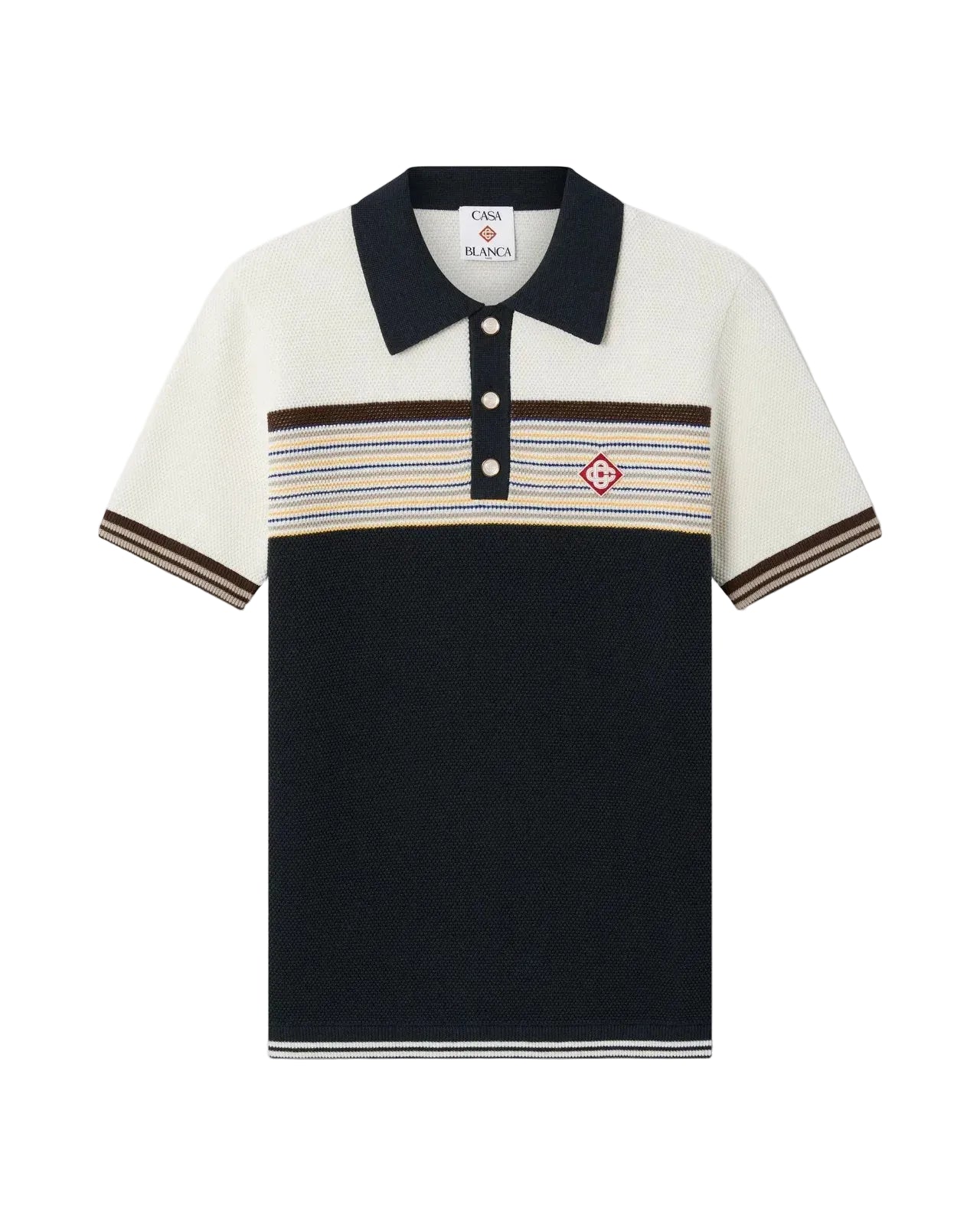 Café culture wool stripe short sleeve polo shirt-CASABLANCA-310424-S-Verso