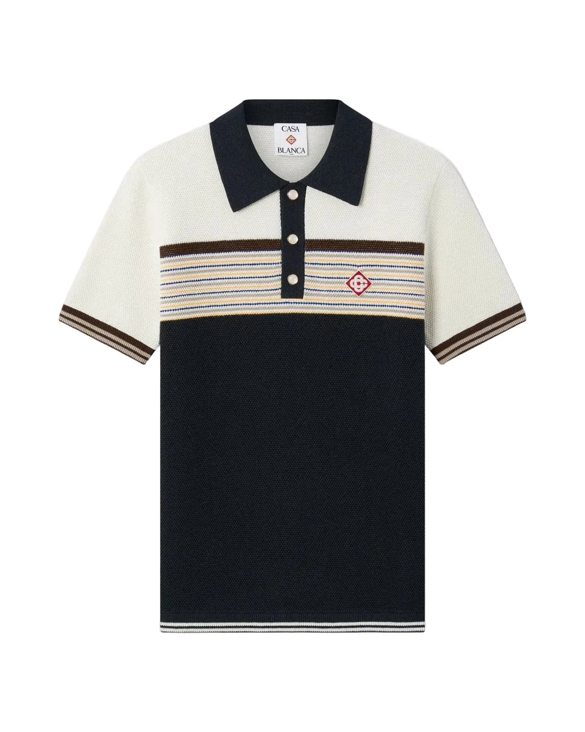Café culture wool stripe short sleeve polo shirt-CASABLANCA-310424-S-Verso