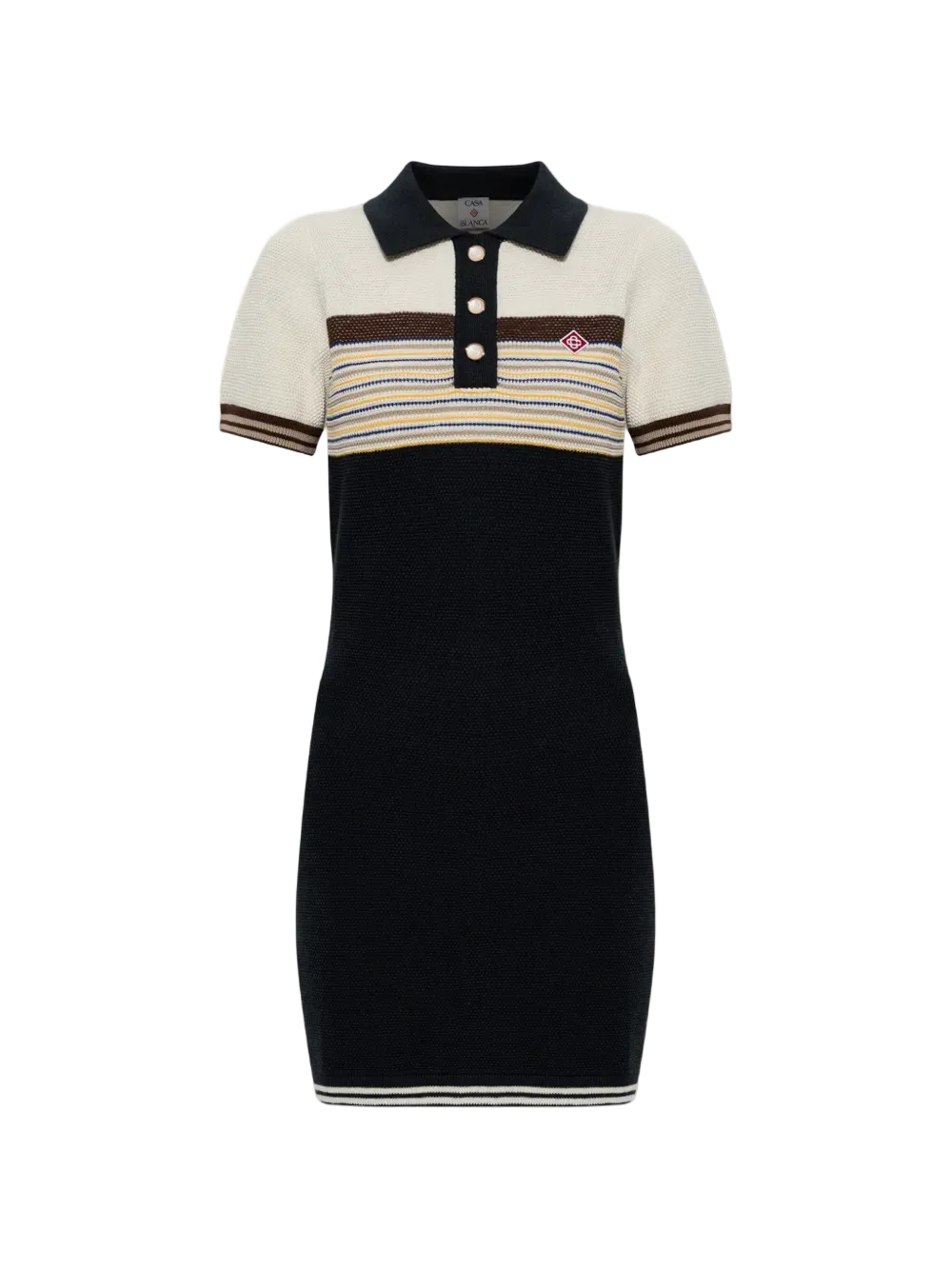 Café striped logo-patch mini dress-CASABLANCA-315839-S-Verso