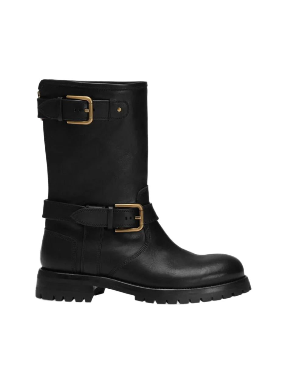 CALFSKIN BIKER BOOTS-DOLCE & GABBANA-Verso