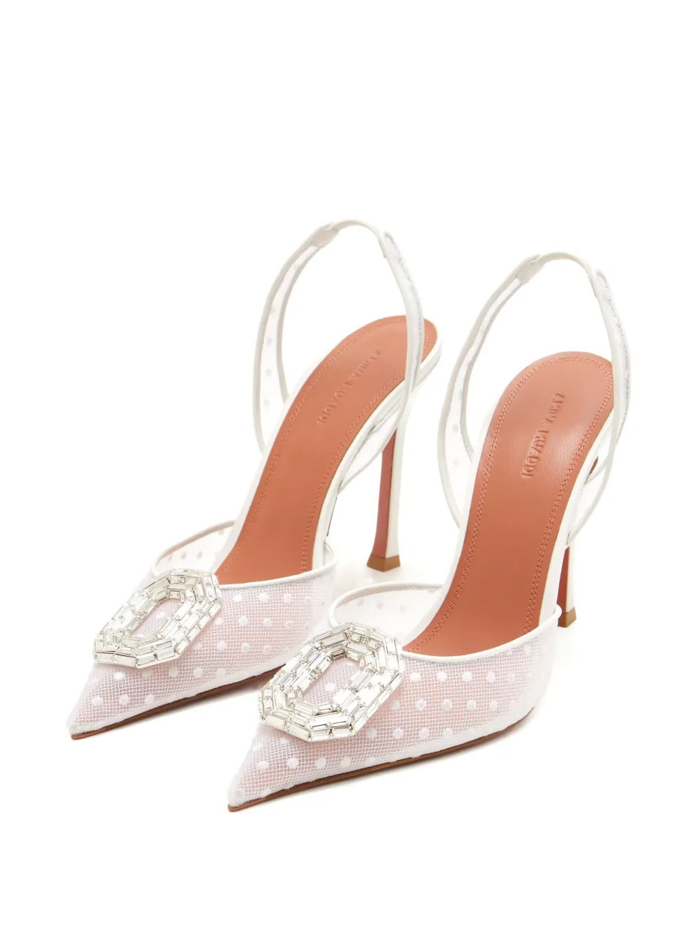 Camelia Sling Polka-dot Crystal-embellished Pumps-AMINA MUADDI-Verso