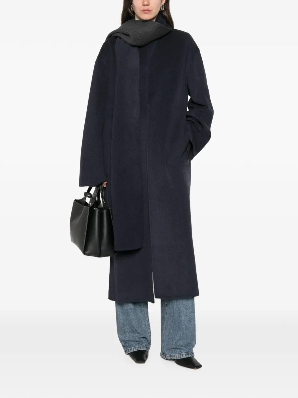 Camilla scarf-detail coat-ALICIA AUDREY-Verso