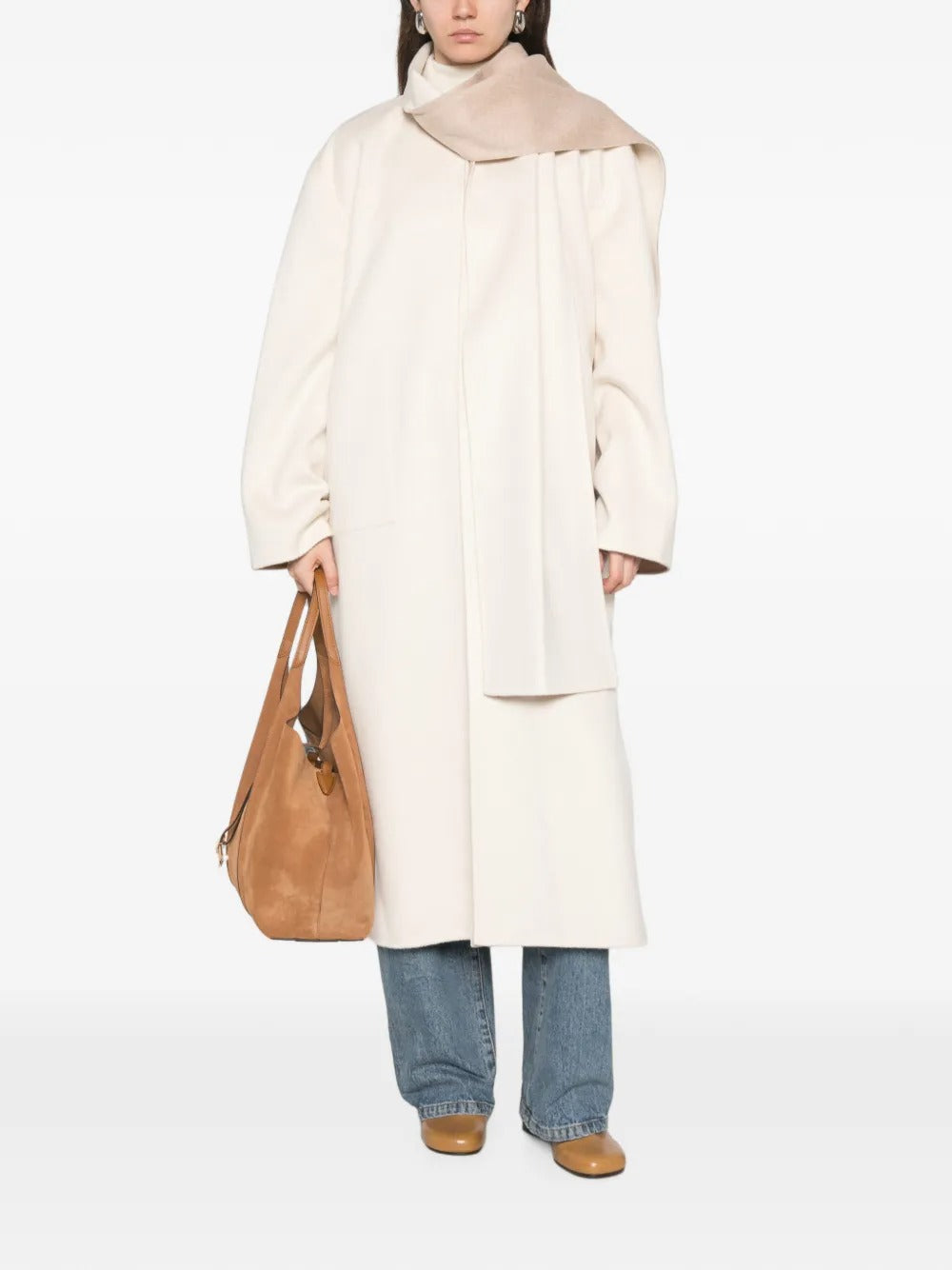 Camilla scarf-detail coat-ALICIA AUDREY-Verso