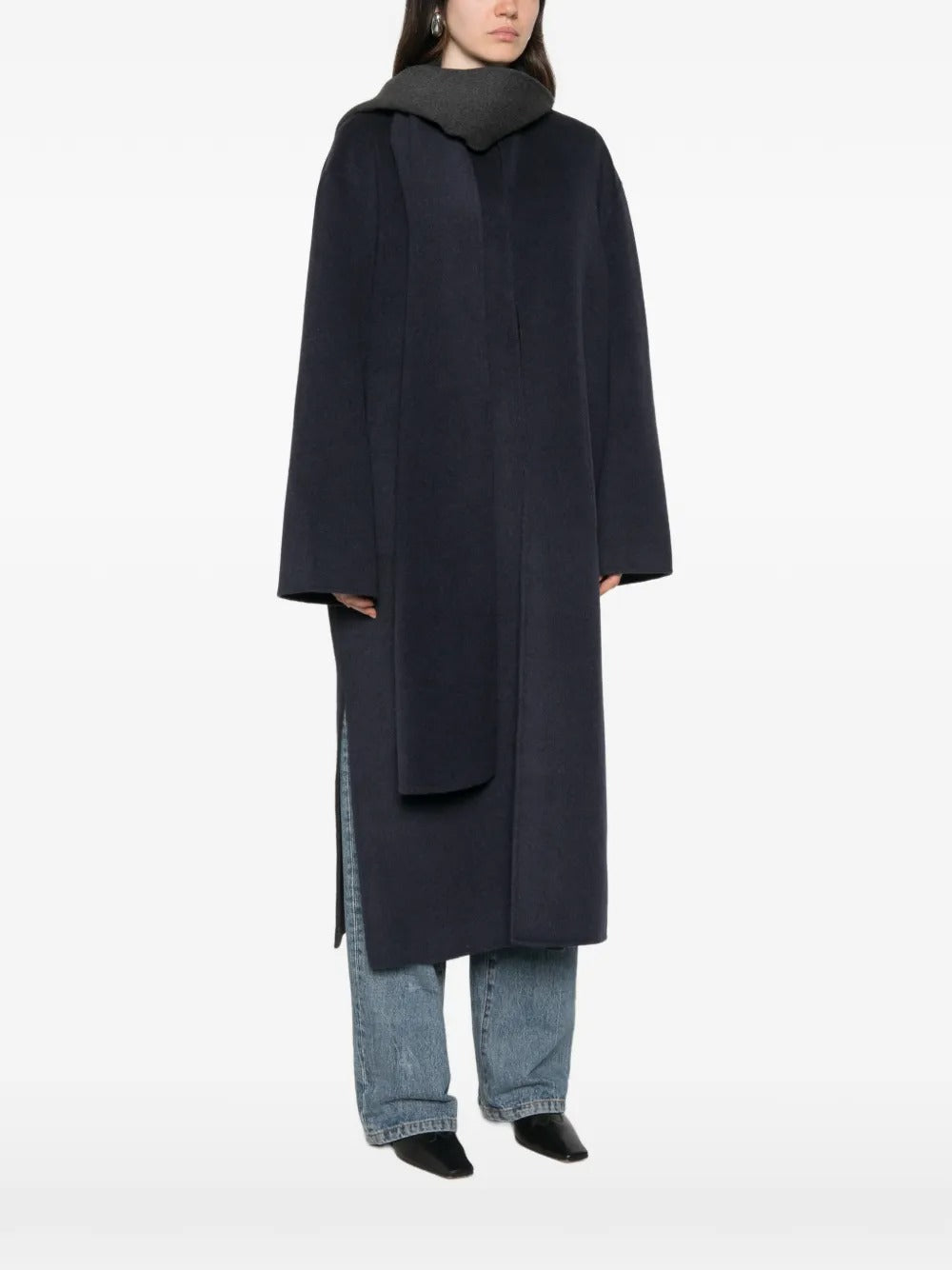 Camilla scarf-detail coat-ALICIA AUDREY-Verso