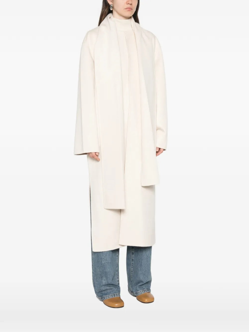 Camilla scarf-detail coat-ALICIA AUDREY-Verso