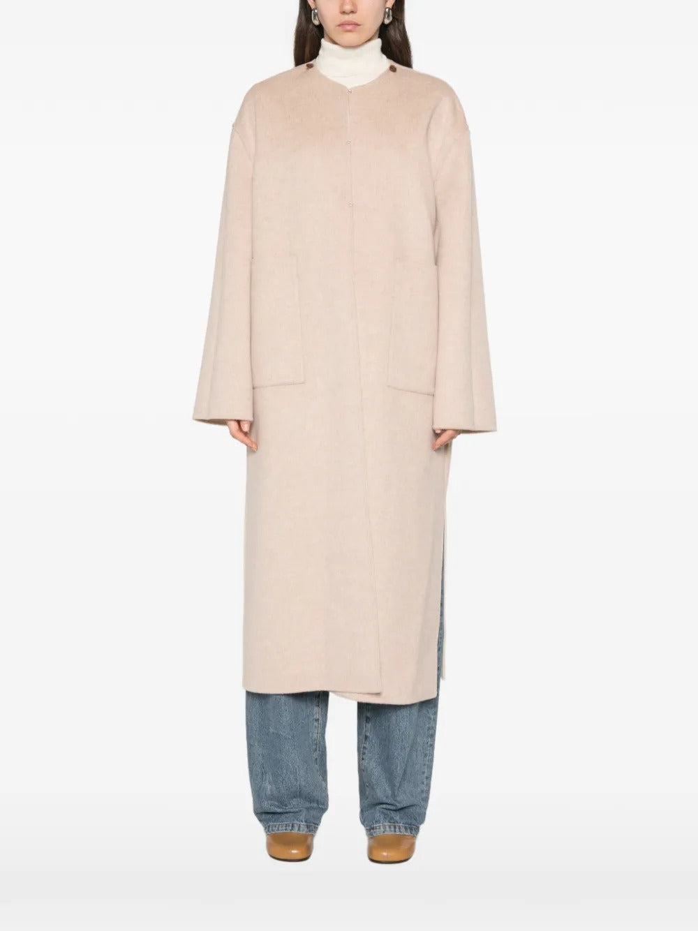Camilla scarf-detail coat-ALICIA AUDREY-Verso