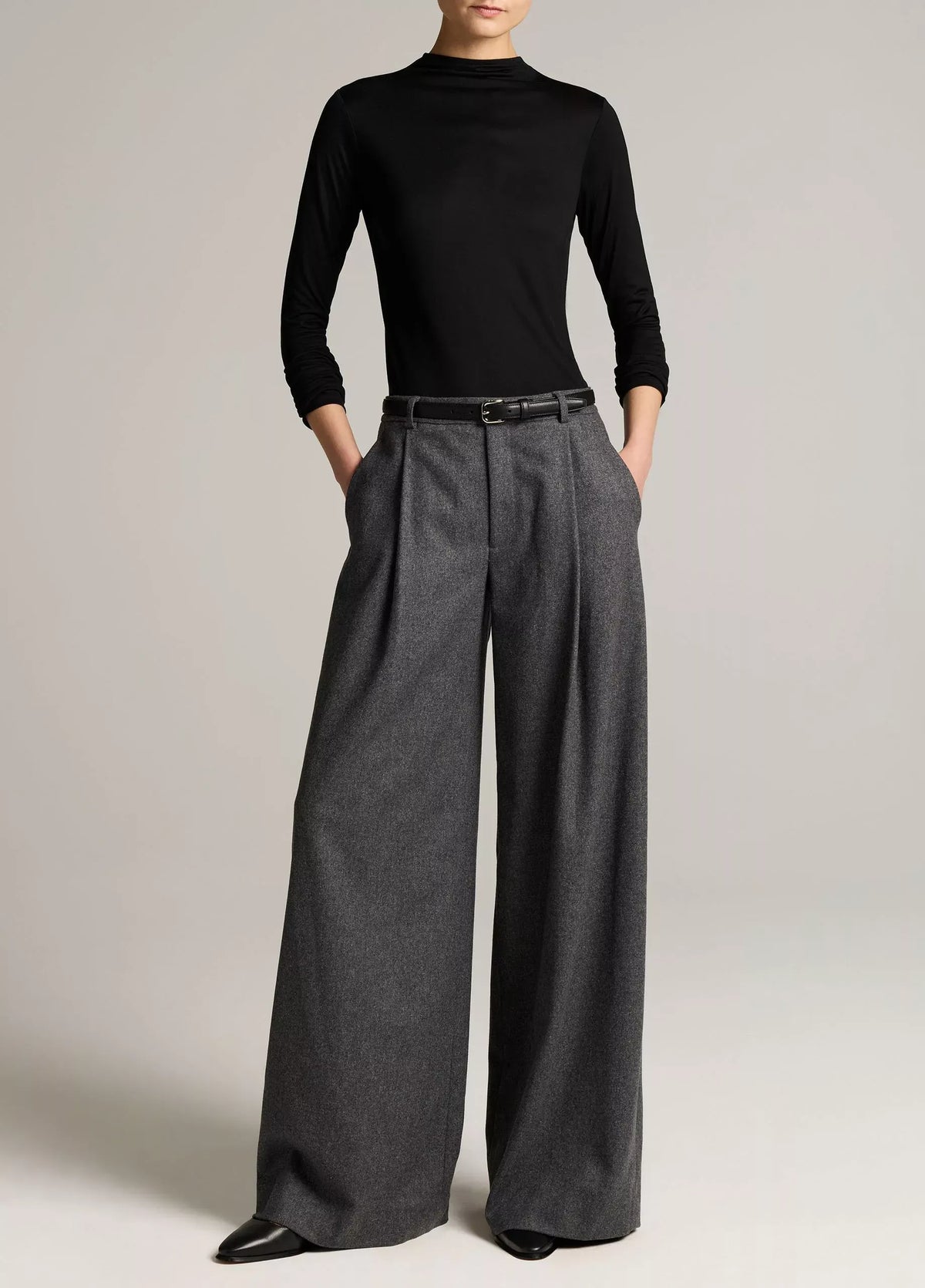 Camille italian wool-blend flannel wide-leg trouser-VINCE-Verso
