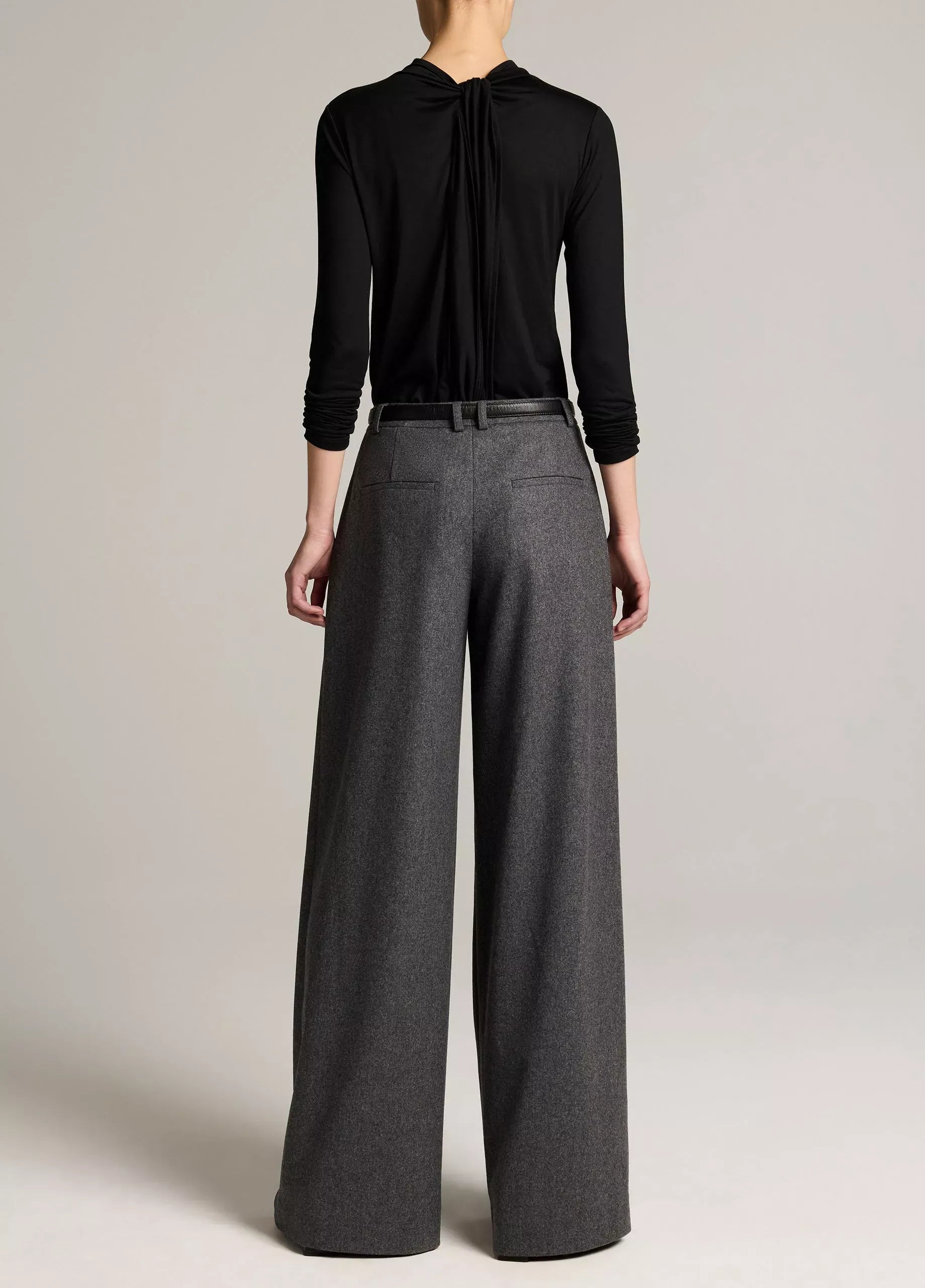 Camille italian wool-blend flannel wide-leg trouser-VINCE-Verso