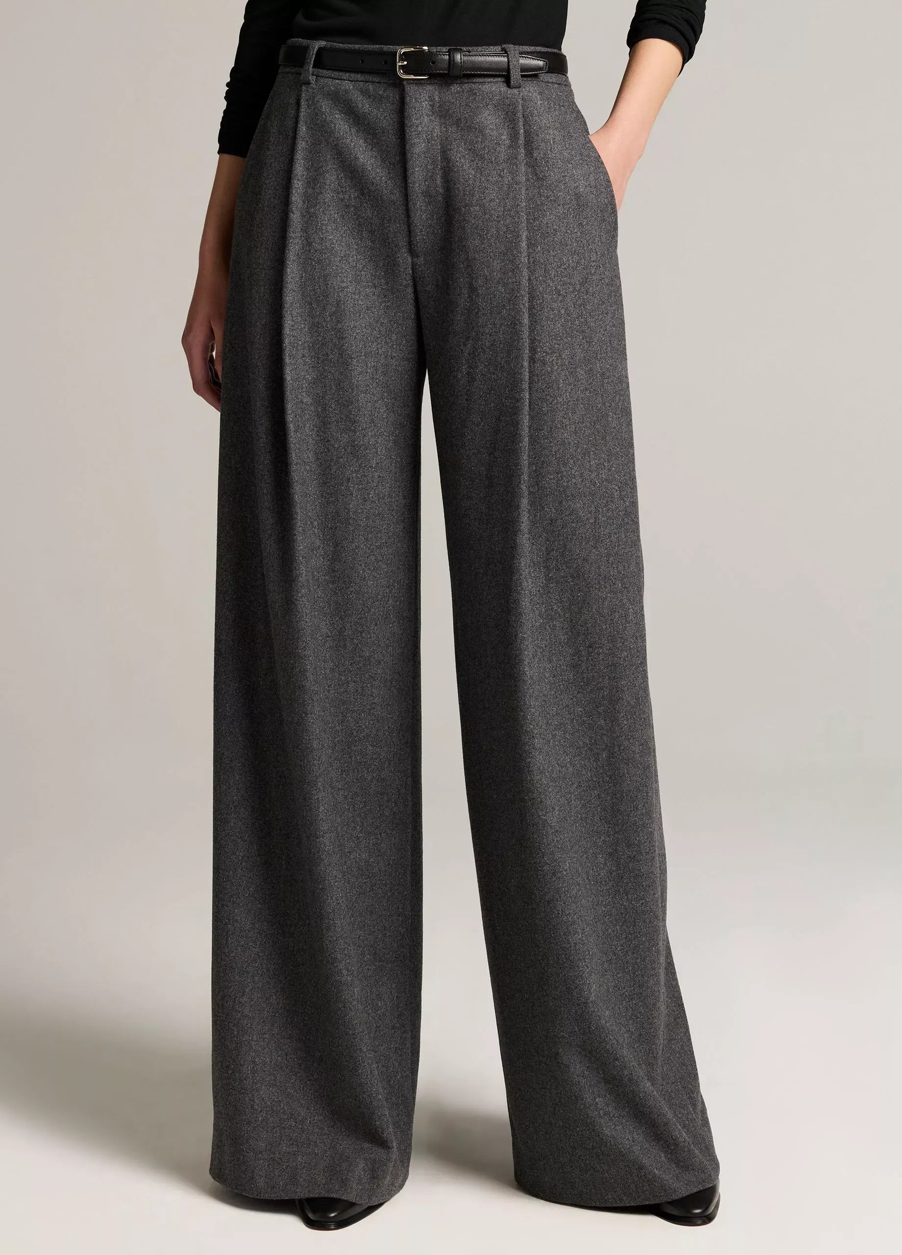Camille italian wool-blend flannel wide-leg trouser-VINCE-Verso