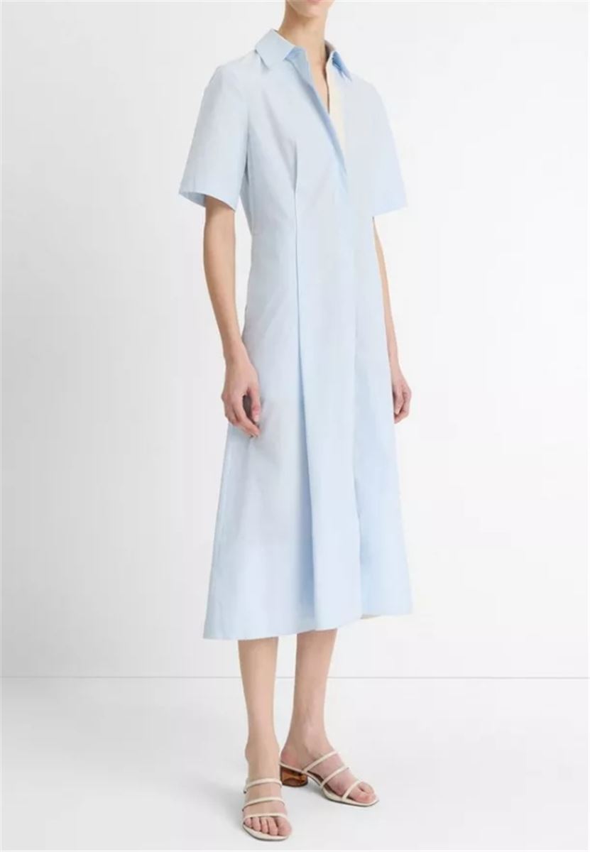 CANVAS TAPE COTTON SHIRT DRESS - VINCE - Verso