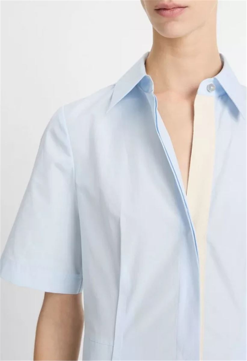 CANVAS TAPE COTTON SHIRT DRESS - VINCE - Verso