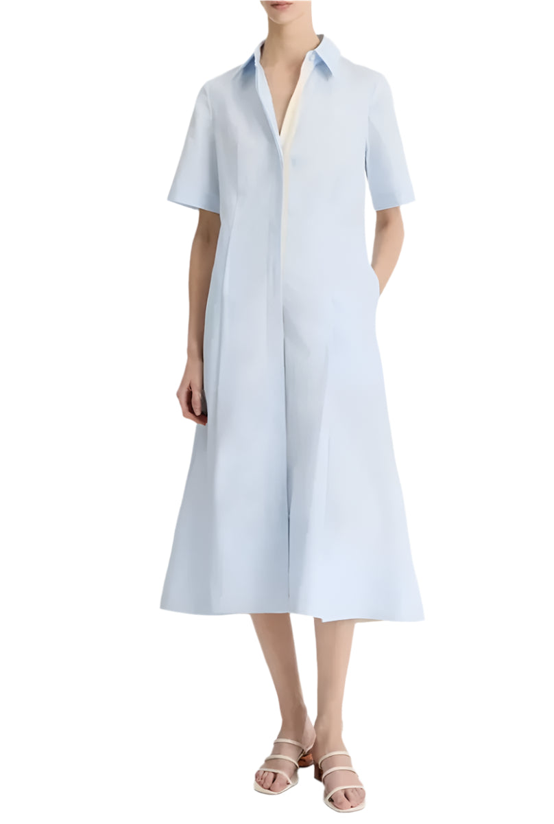 CANVAS TAPE COTTON SHIRT DRESS - VINCE - Verso