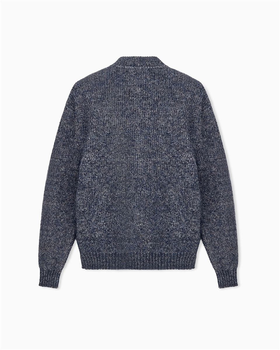 Cardigan Regular Fit Mohair Wool in Half Cardigan Stitch-GIORGIO ARMANI-Verso