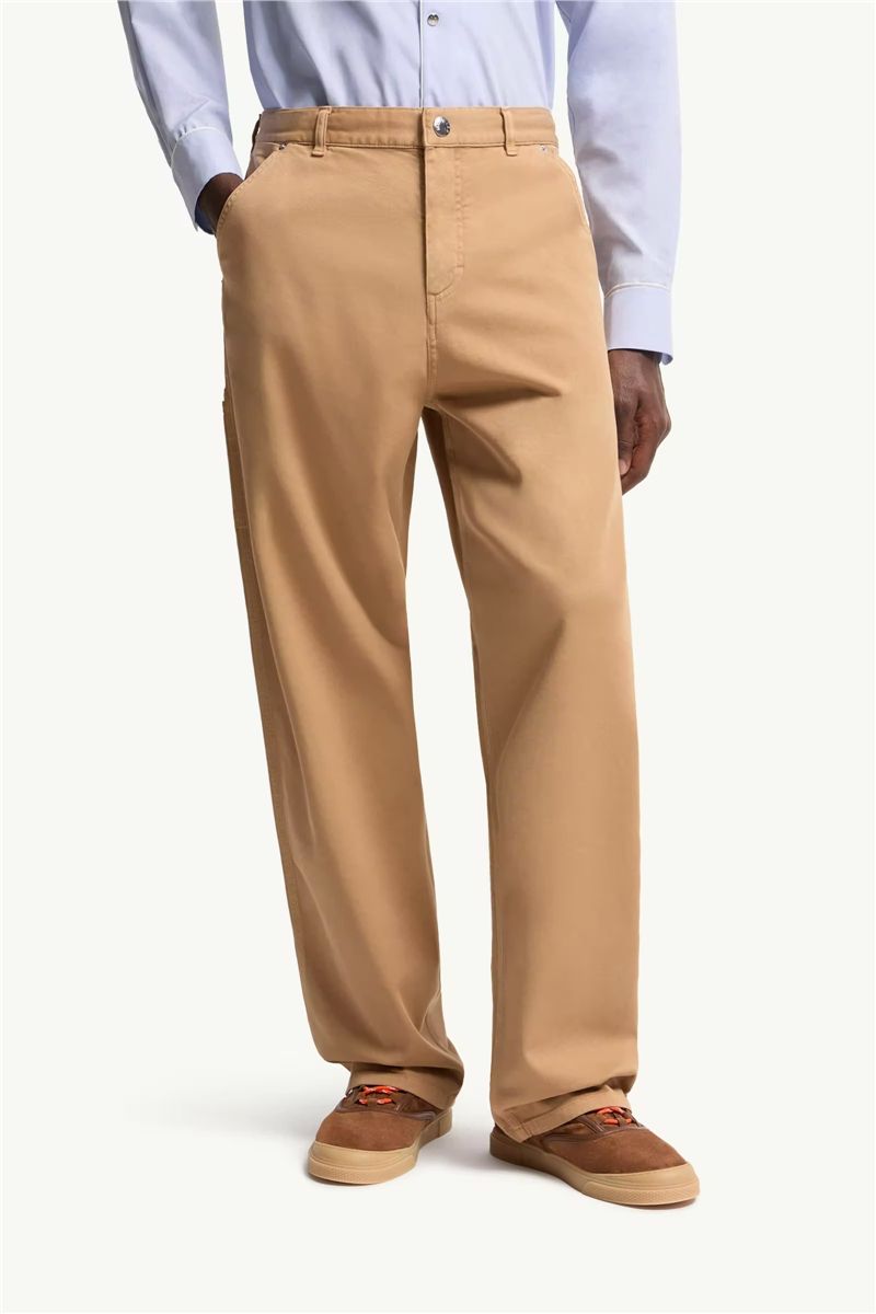 Cargo cotton blend gabardine trousers-MONCLER-Verso