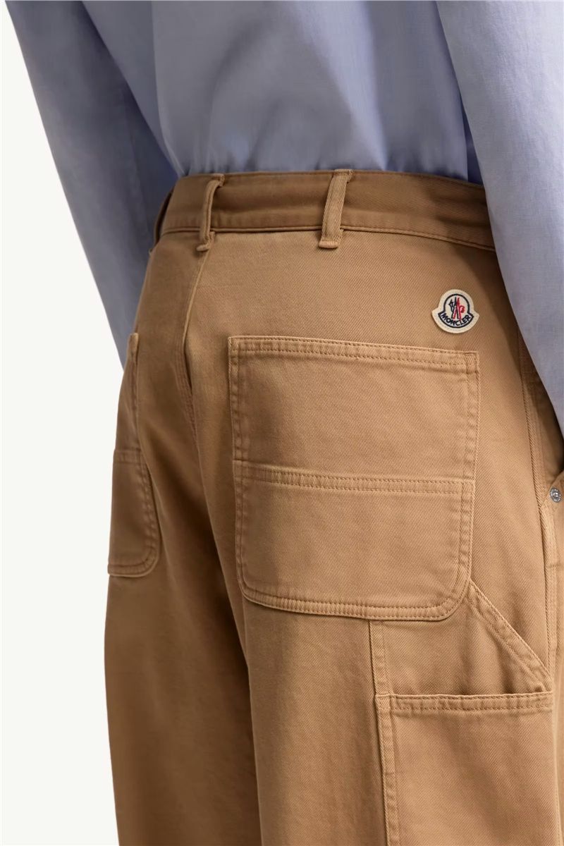 Cargo cotton blend gabardine trousers-MONCLER-Verso