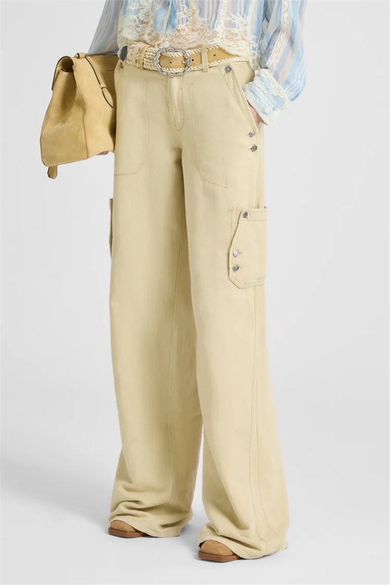 Cargo trousers in cotton-linen blend denim-ERMANNO SCERVINO-Verso