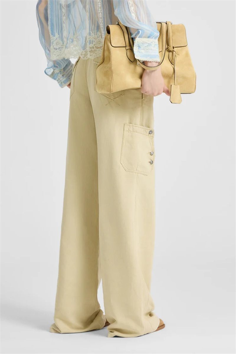 Cargo trousers in cotton-linen blend denim-ERMANNO SCERVINO-Verso