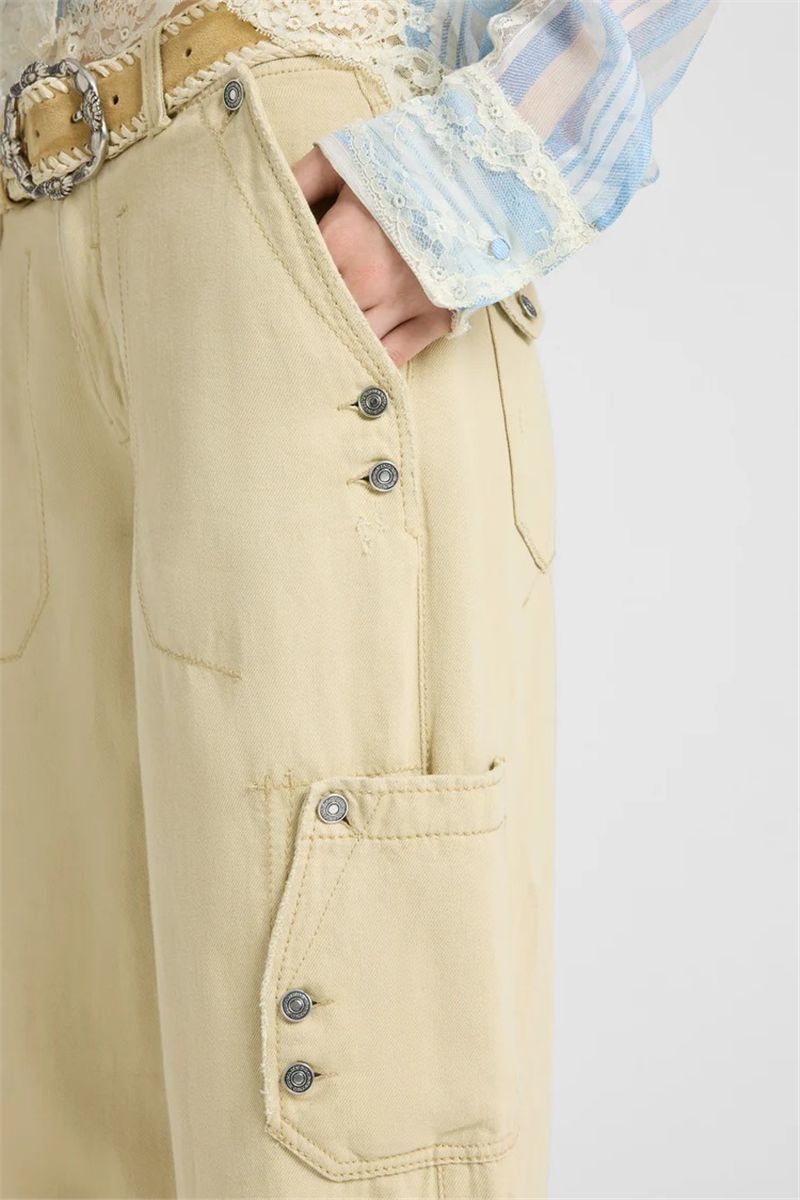 Cargo trousers in cotton-linen blend denim-ERMANNO SCERVINO-Verso