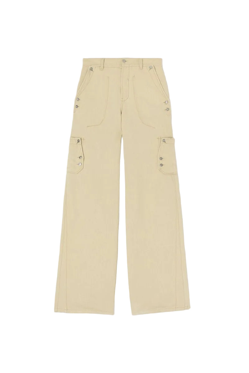 Cargo trousers in cotton-linen blend denim-ERMANNO SCERVINO-Verso