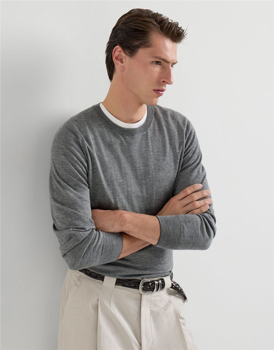 Cashmere and silk lightweight sweater-BRUNELLO CUCINELLI-Verso