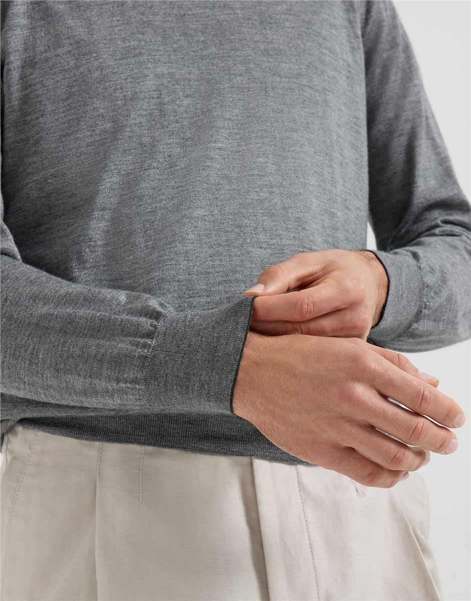 Cashmere and silk lightweight sweater-BRUNELLO CUCINELLI-Verso