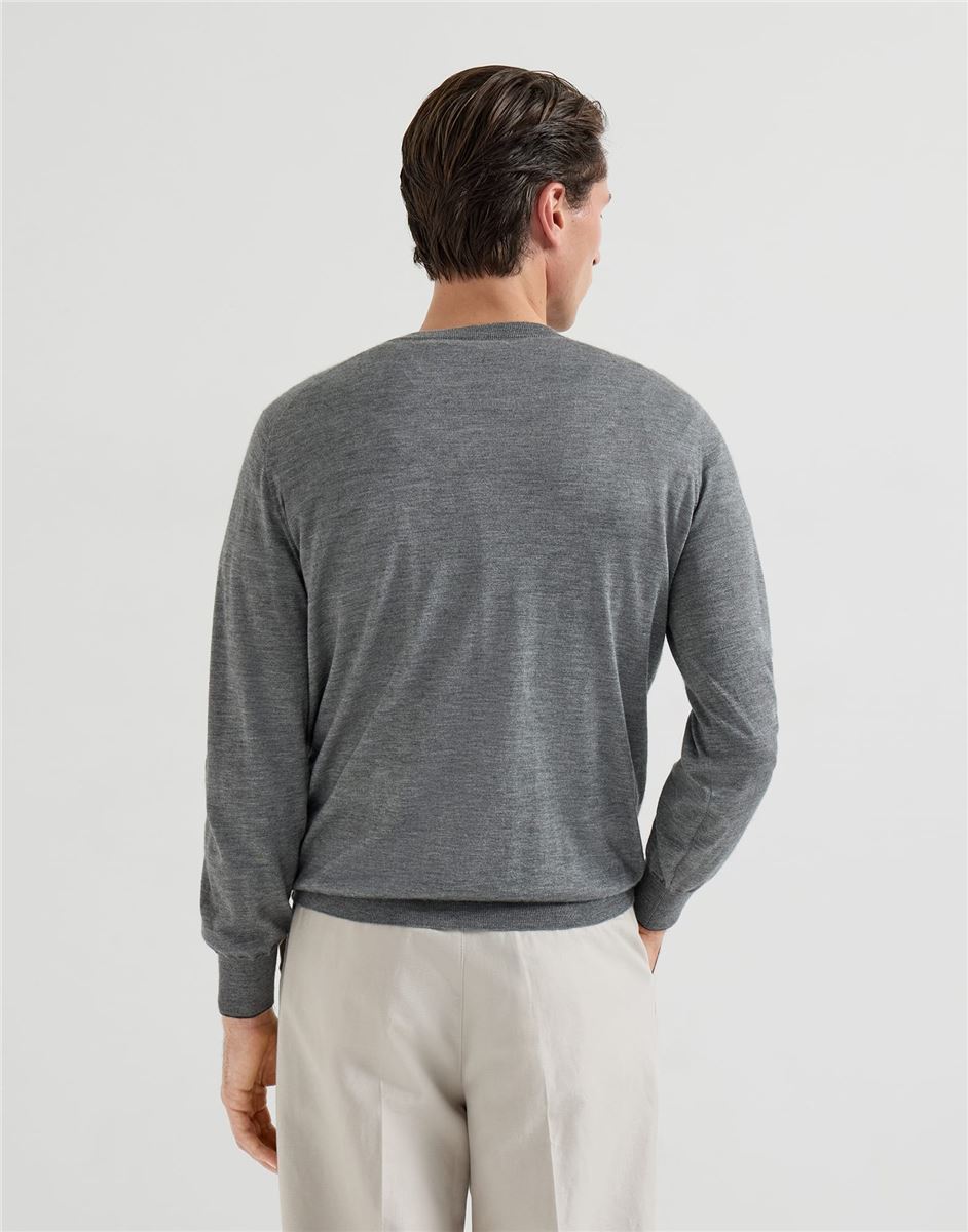 Cashmere and silk lightweight sweater-BRUNELLO CUCINELLI-Verso