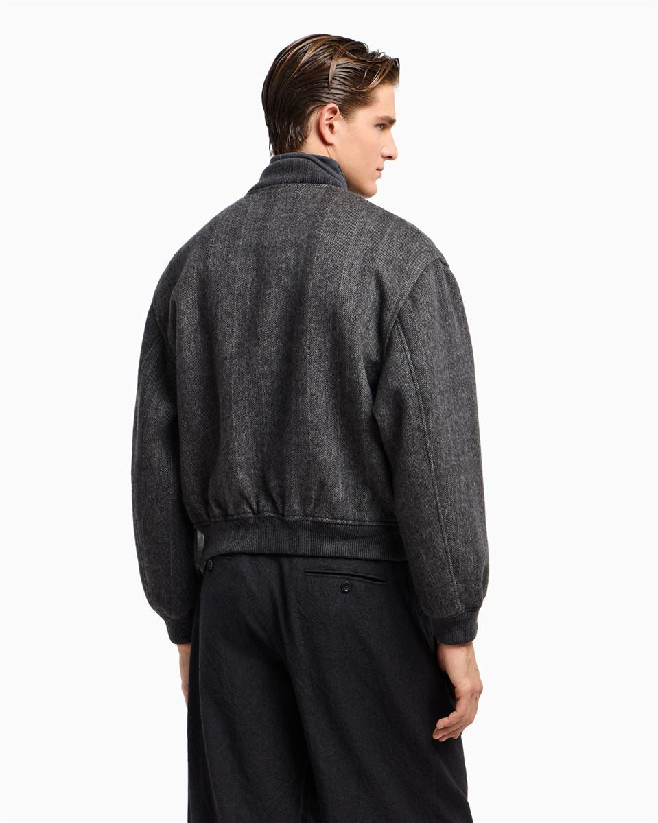 cashmere bomber jacket-GIORGIO ARMANI-Verso