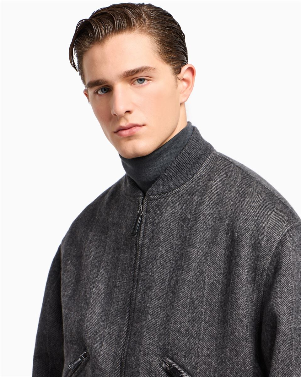 cashmere bomber jacket-GIORGIO ARMANI-Verso